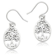 Oval Tree of Life Earrings-Small 3217