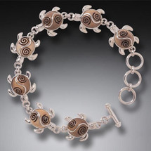 Fossilized Ivory Sea Turtle Link Bracelet 3259