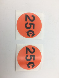 (2) 25 cent Decals Stickers For All Vending Machines