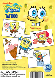 Sponge Bob Tattoos 250 pieces in 1.1"  Capsules 