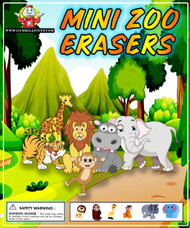 Cute Zoo Erasers 250 pcs in 1.1" Capsules