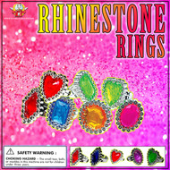Princess Rhinestone Rings 250 pcs in 2" Capsules