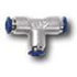 T Union, standard plastic collars, Butyl seals, 1/4" click lock