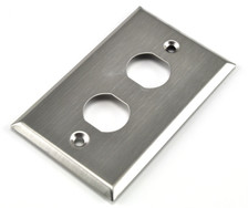 2 hole, 2 gang stainless steel industrial wall plate