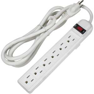surge protector 6 outlet w/ 6' cord 15 amp 90 joules