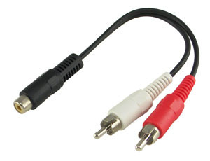 rca female to 2x rca male 6" adapter
