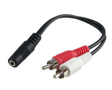 3.5mm to 2x rca 6" adapter