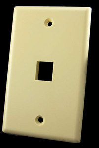 1 Port Single Gang Ivory Wall Plate