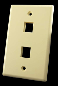 2 Port Ivory Wall Plate