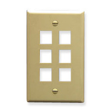 6 Port Ivory Wall Plate