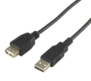 6' USB Extension Black