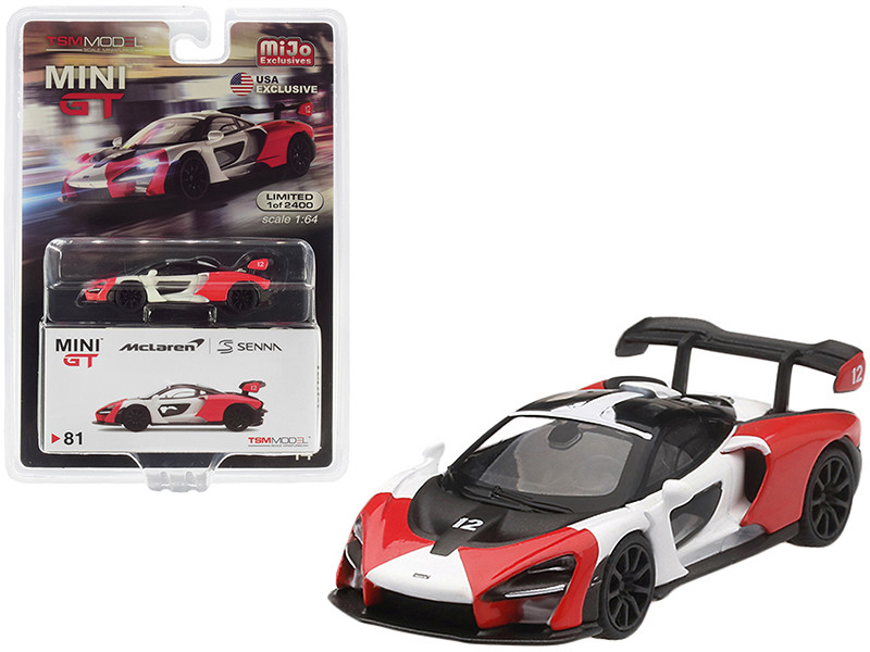 McLaren Senna Orange and White Limited Edition to 2,400 pieces Worldwide 1/64 Diecast Model Car by True Scale Miniatures