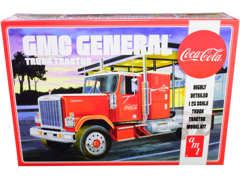 Skill 3 Model Kit GMC General Truck Tractor Coca Cola 1/25 Scale Model AMT AMT1179