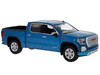 2019 GMC Sierra 1500 Denali Crew Cab Pickup Truck Blue Metallic 1/24 1/27 Diecast Model Car Motormax 79362