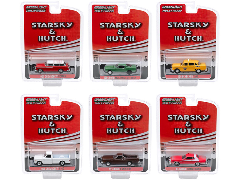 Hollywood Special Edition Starsky and Hutch 1975 1979 TV Series Set of 6 pieces 1/64 Diecast Model Cars Greenlight 44855