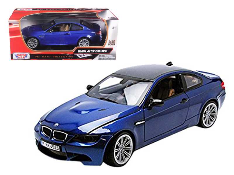 Bmw M3 E92 Coupe Blue 1 18 Diecast Model Car By Motormax