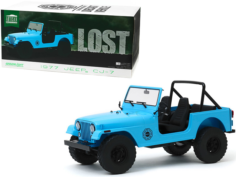 1977 Jeep CJ-7 Dharma Blue Lost 2004 2010 TV Series 1/18 Diecast Model Car Greenlight 19064