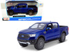 2019 Ford Ranger Lariat Sport Pickup Truck Dark Blue Metallic 1/27 Diecast Model Car Maisto 31521