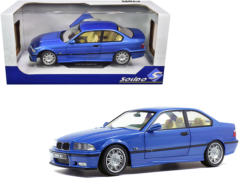 1994 BMW E36 M3 Blue Estoril Metallic 1/18 Diecast Model Car by Solido