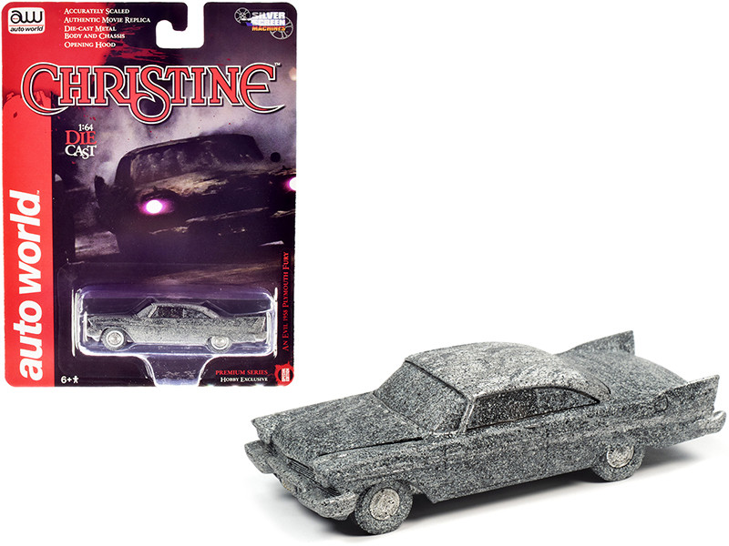 1958 Plymouth Fury An Evil After Fire Version Christine 1983 Movie 1/64 Diecast Model Car Auto World AWSP040