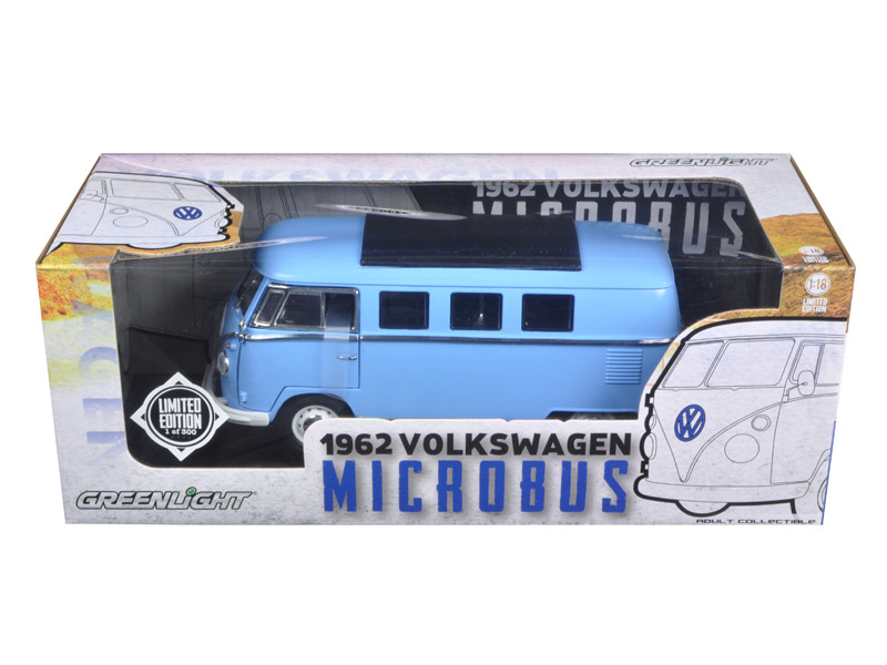 1962 Volkswagen Microbus Blue 1/18 Limited to 300pc by Greenlight