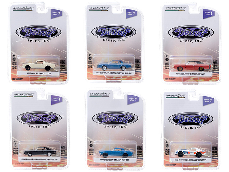 Detroit Speed Inc Set of 6 pieces Series 1 1/64 Diecast Model Cars Greenlight 39040