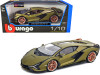 Lamborghini Sian FKP 37 Matt Green Metallic Copper Wheels 1/18 Diecast Model Car Bburago 11046