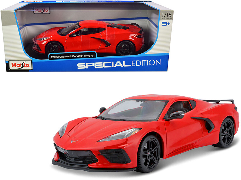 2020 Chevrolet Corvette Stingray C8 Red 1/18 Diecast Model Car Maisto 31447