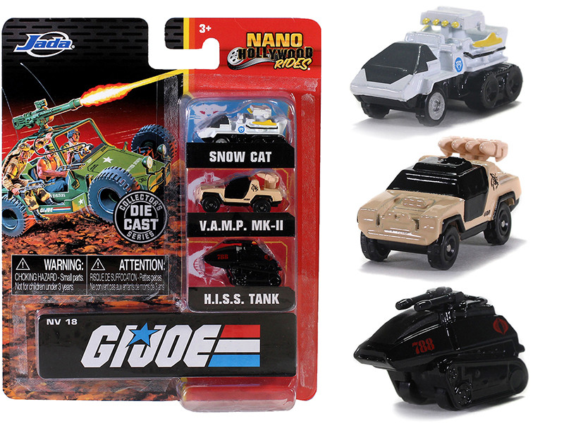 G.I. Joe 3 piece Set Nano Hollywood Rides Diecast Models Jada 32083
