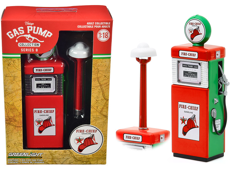 Greenlight 14080-B Vintage Gas Pumps Series 8-1951 Wayne 505 Gas Pump Texaco Fire-Chief Gasoline 1//18 Scale