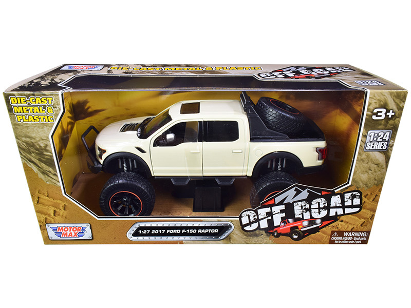 2017 Ford F-150 Raptor Pickup Truck Off Road Cream 1/24  1/27 Diecast Model Car Motormax 79142