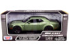2018 Dodge Challenger SRT Hellcat Widebody Green Metallic Black Stripes 1/24 Diecast Model Car Motormax 79350
