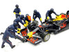 Formula One F1 Pit Crew 7 Figurine Set Team Blue 1/43 Scale Models American Diorama 38384