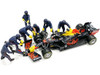 Formula One F1 Pit Crew 7 Figurine Set Team Blue 1/43 Scale Models American Diorama 38384