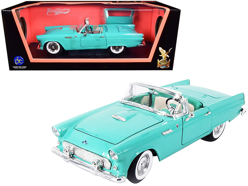 1955 Ford Thunderbird Convertible Turquoise 1/18 Diecast Model Car Road Signature 92068