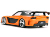 Han's Mazda RX-7 RHD Right Hand Drive Orange Metallic Black Fast & Furious Movie 1/32 Diecast Model Car Jada 30736