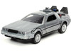 DeLorean DMC Time Machine Brushed Metal Back to the Future Part I 1985 Movie Hollywood Rides Series 1/32 Diecast Model Car Jada 32185