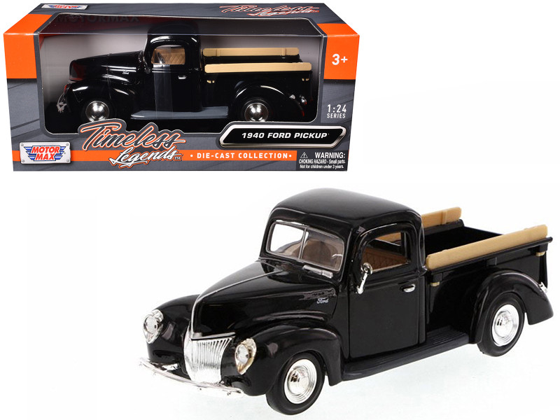 1940 Ford Pickup Black 1/24 Diecast Model Motormax 73234