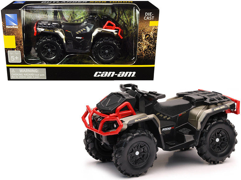 Can-Am Outlander XMR 1000R ATV Black Gold Diecast Model New Ray 07373