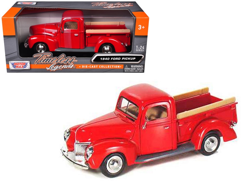 1940 Ford Pickup Red 1/24 Diecast Model Car Motormax 73234