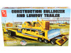 Skill 3 Model Kit Construction Bulldozer Lowboy Trailer Set of 2 pieces 1/25 Scale Model AMT AMT1218
