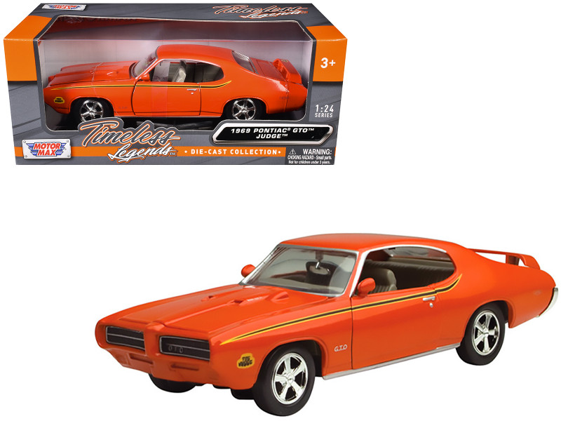 1969 Pontiac GTO Judge Orange 1/24 Diecast Model Car Motormax 73242