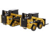 Set of 2 pieces CAT Caterpillar 272D2 Skid Steer Loader CAT Caterpillar 297D2 Compact Track Loader Accessories 1/64 Diecast Models Diecast Masters 85693