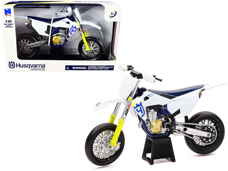 Husqvarna FS450 White Blue 1/12 Diecast Motorcycle Model New Ray 58163