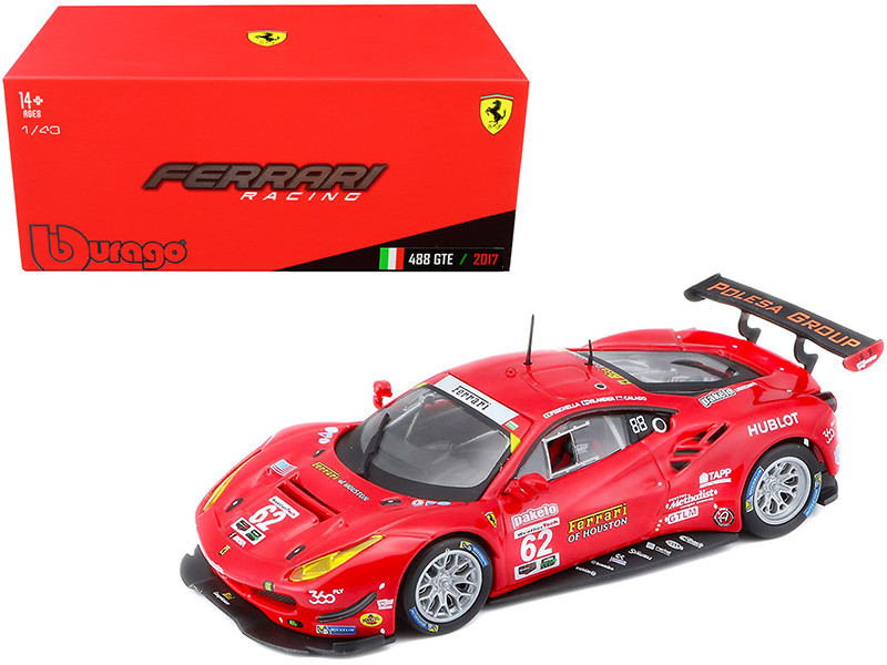 Ferrari 488 GTE #62 Fisichella Vilander Calado 24 Hours of Daytona 2017 1/43 Diecast Model Car Bburago 36301