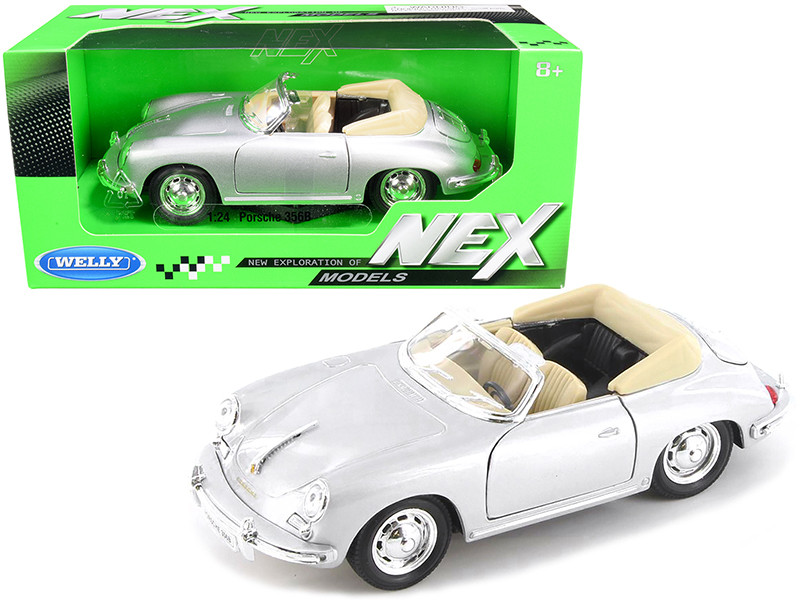 Porsche 356B Roadster Silver NEX Models 1/24 Diecast Model Car Welly 29390