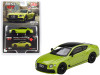 Bentley Continental GT Limited Edition Mulliner Green Metallic Black Top Limited Edition 1800 pieces Worldwide 1/64 Diecast Model Car Mini GT MGT00163