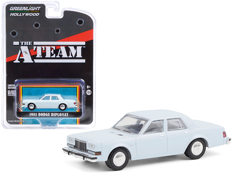 1981 Dodge Diplomat Light Blue The A-Team 1983 1987 TV Series Hollywood Special Edition 1/64 Diecast Model Car Greenlight 44865 D