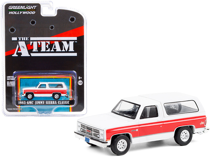1983 GMC Jimmy Sierra Classic White Red Stripes The A-Team 1983 1987 TV Series Hollywood Special Edition 1/64 Diecast Model Car Greenlight 44865 E