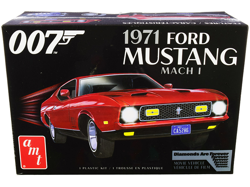 Skill 2 Model Kit 1971 Ford Mustang Mach 1 James Bond 007 Diamonds are Forever 1971 Movie 1/25 Scale Model AMT AMT1187 M